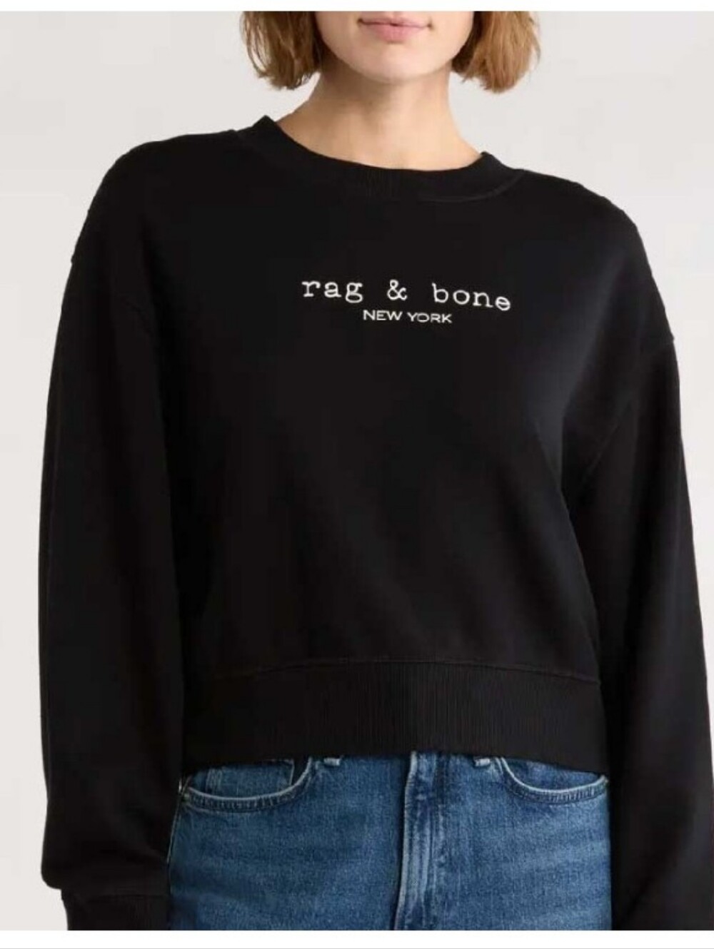NWT Rag & Bone Black Sweatshirt with White Logo